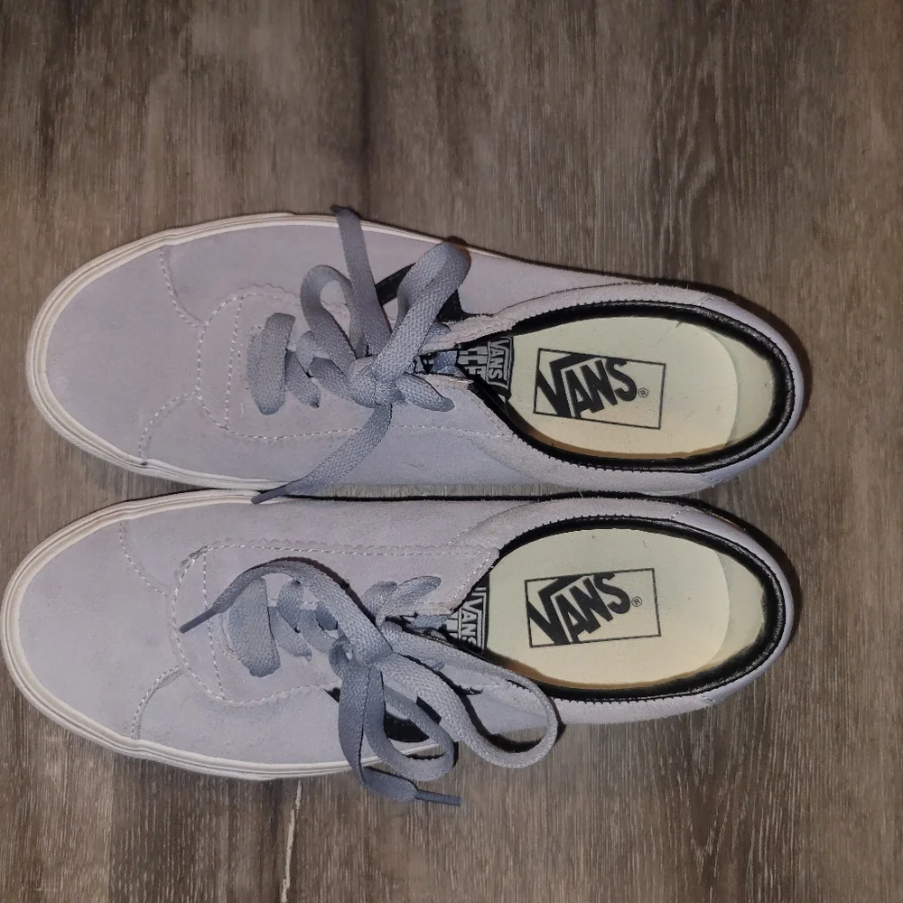 Vans Off the Wall tennis skateboard shoes Womens 8/mens 6.5 Grey‎ Suede-b…